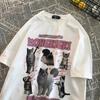 100% Baumwoll-T-Shirt Sommer Vintage lustig Cartoon Katze Print T-Shirt für Frauen Kleidung Harajuku Übergroße T-Shirts Y2k Oberteile UNISEX Hip-Hop Streetwear