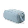 Fashionable Embossed Large Capacity Portable Makeup Cosmetic Bag Double Zipper Handheld Wash Bag Storage Organizer