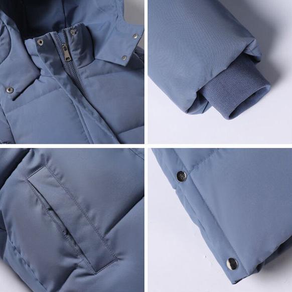 WTEMPO Dámské Zimní Dlouhé Bundy s kapucí Boční dělené Větruodolné Chladuvzdorné Zateplené kabáty Velké velikosti Bavlněné vycpané parky