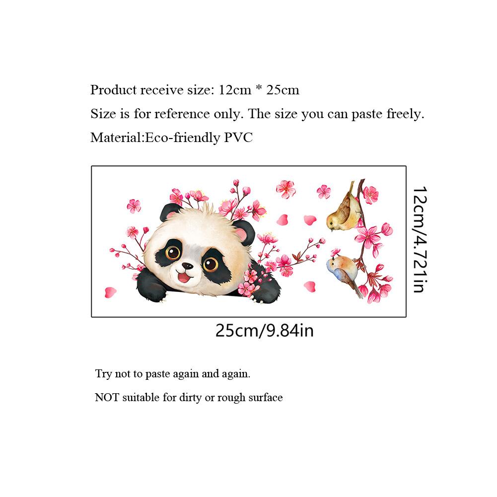Cartoon Panda Bird Flower Switch Sticker Kids Room Bedroom For Wall Decoration Mural Self-adhesive Home Decor Cute Animals Decal