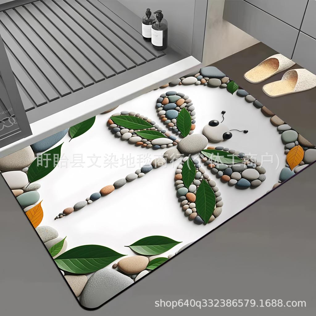 3D Pebble Carpet Floor Mat Household Bathroom and Toilet Absorbent Anti Slip Quick Drying Foot Mat