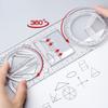 Multifunctional Ruler for School Students , Round Geometric Drawing Ruler