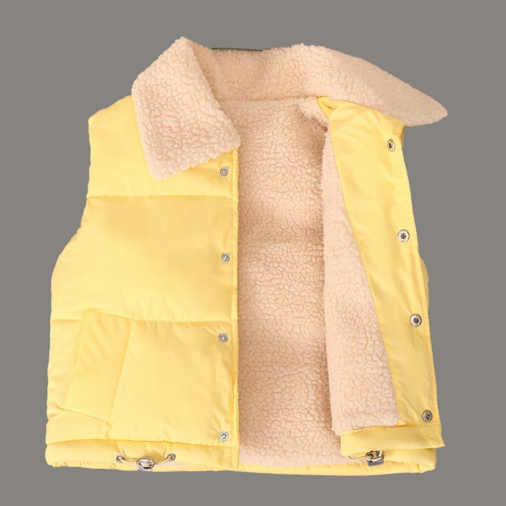 Children's Casual Solid Color Fleece And Thickened Vests For Boys And Girls
