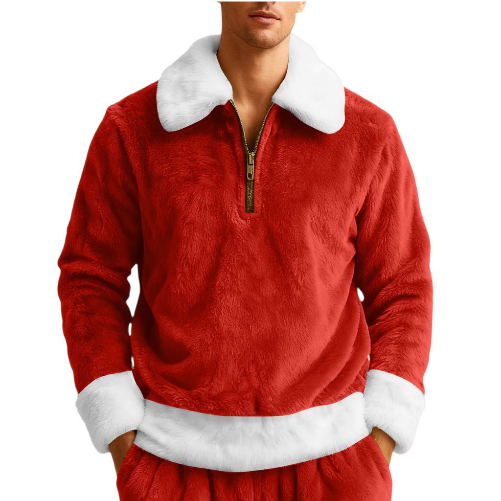 Men's Leisure Half Zipper Flip Collar Hoodie