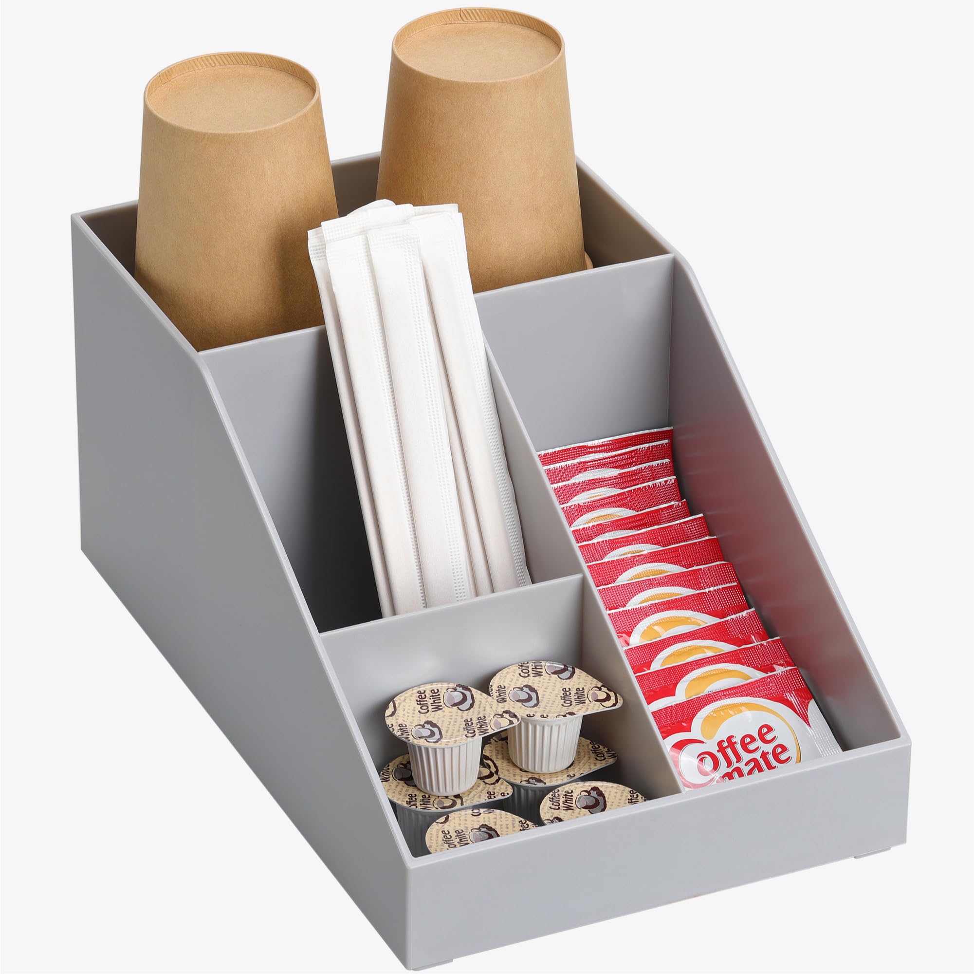 

Coffee accessories organizer 4 Gray compartments, серый