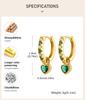 Petites Boucles d'Oreilles Créoles Huggie pour Femmes, Boucle d'Oreille Pendante Cœur Zirconium Cubique, Boucles d'Oreilles Accessoires de Mode Piercing