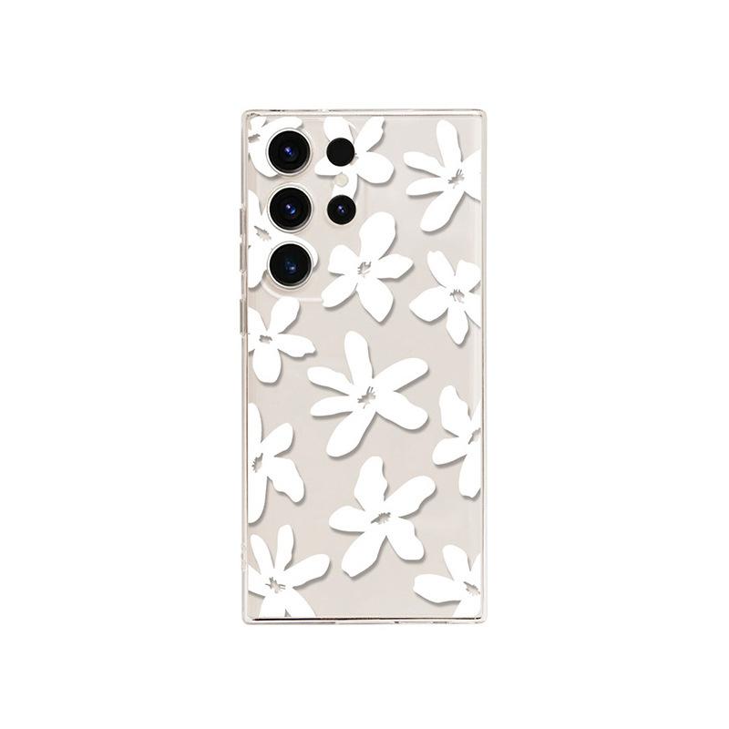 Applicable To Samsung S25ultra Apple iPhone 17 Daisy Watercolor Big Flower Mobile Phone Case A56 Painted Protective Case