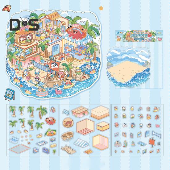 4 Buc. Autocolante 3D pentru Scene DIY, Autocolante Cartoon cu Pisici pentru Timp Liber pentru Adulți, Adolescenți, Copii, Creează-ți Propria Scenă, Autocolante pentru Reducerea Stresului