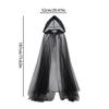 Black Bridal Shawl Witch Vampire Cosplay Cloak Halloween Double Cloak Game Party Costume Props Holiday Dress Up Trench