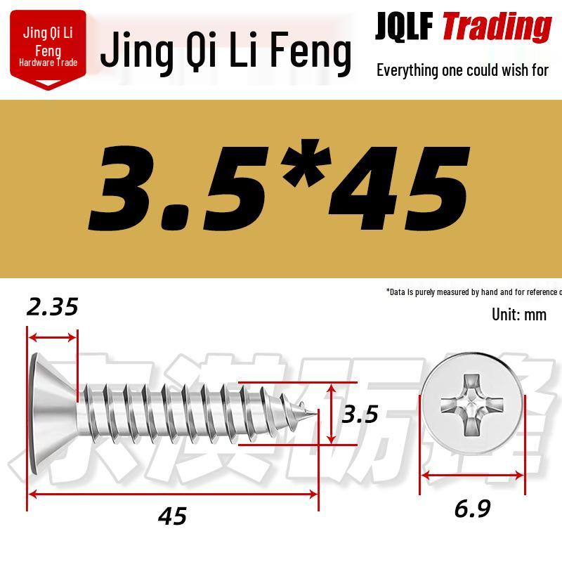 304 Stainless Steel Countersunk Self-Tapping Screw for Furniture & Outdoor Construction (GB/T 846)