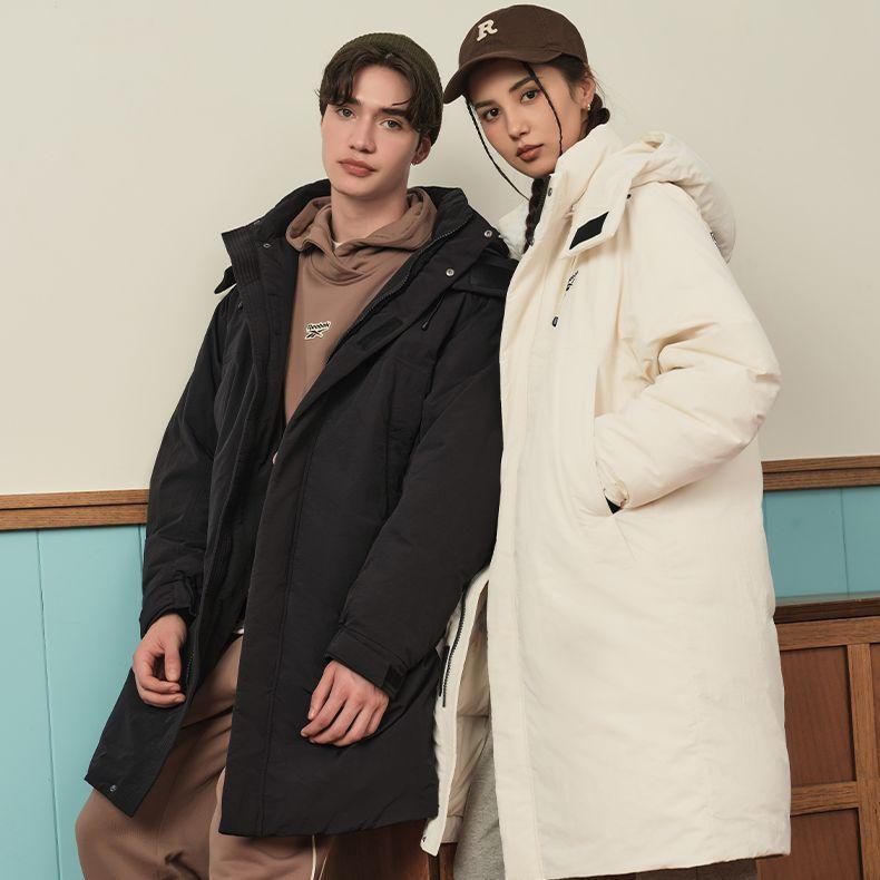 Reebok Color Blocked Logo Long Padded Jacket Unisex Outerwear Off-White 23FRC267UGW2