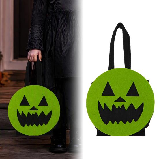 Decorative Festival Display Props Halloween Felt Trick or Treat Bags, Cartoon Owl Bat Devil Pumpkin Kids Theme Party Souvenir Pouches Handheld