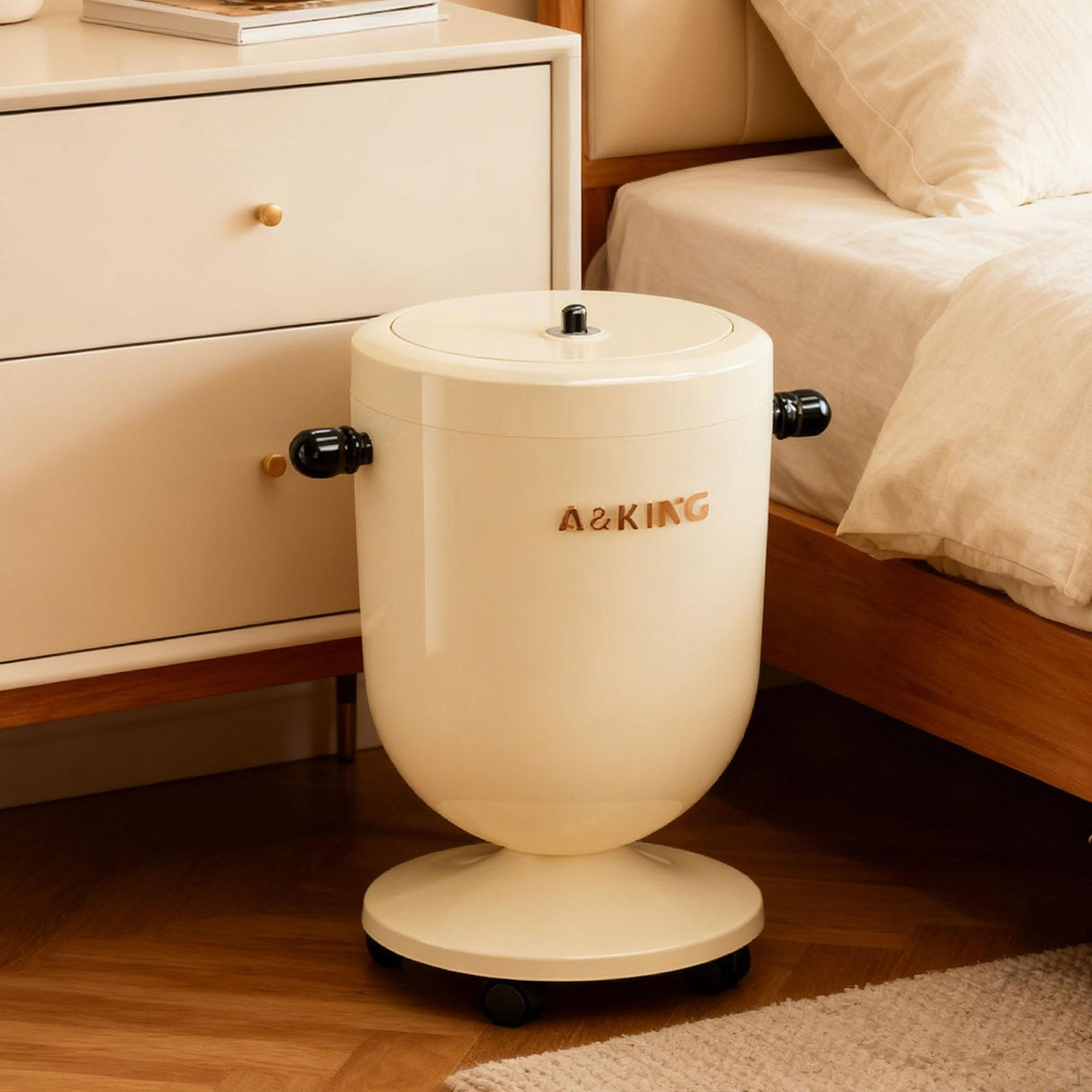 

15L Wheeled Trash Can, Waste Container, Bin for Bathroom, Home, Kitchen вершковий