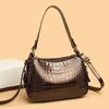 Korean Style Women's Crocodile Pattern Shell Crossbody Bag - 2026 Bright Leather Fashion