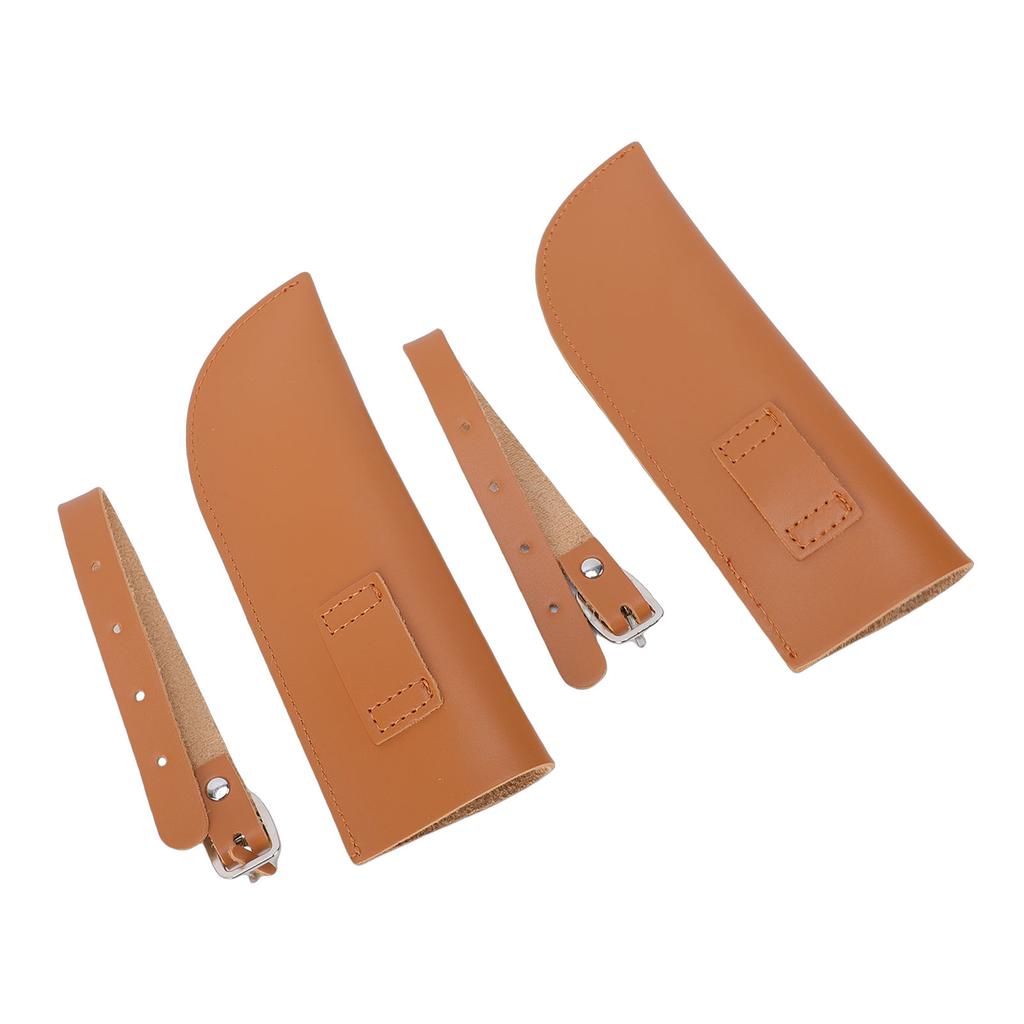 2PCS Equestrian Flag Holder with   Strap Buckle PU Leather Stirrup Flag Pole Carrier for Horse Training Riding Competition