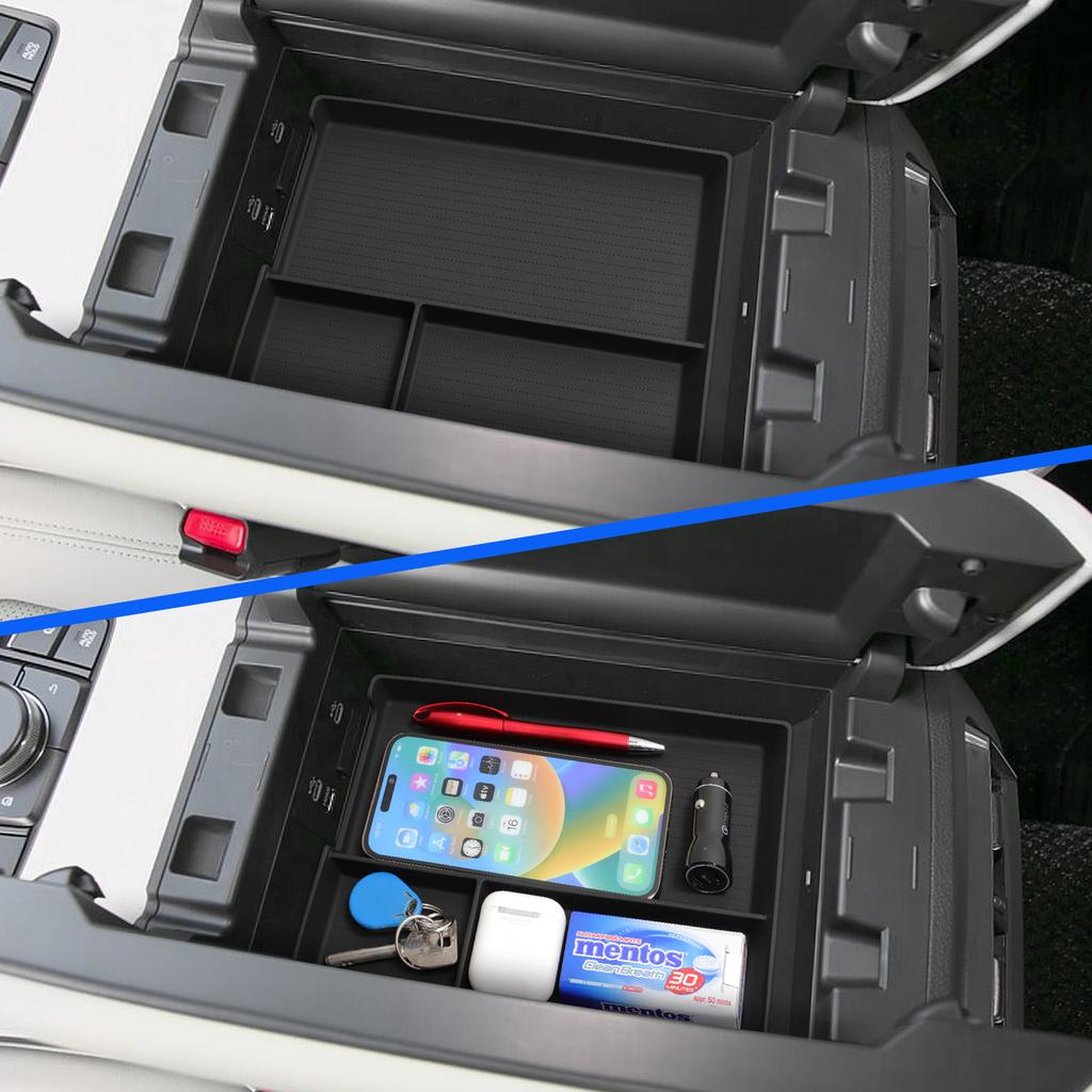 För Mazda CX-80 CX80 2025 Bilförvaringslåda Organizerfodral Biltillbehör Mittkonsol Armstöd Förvaringsbricka Passar Rätt Ror