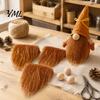 Wooden Ball Nose for Gnomes 3Pcs DIY Gnome Beards with Noses, Plush Beard, Handmade Gift Crafting Tools Faux Fur Dwarf Beard Christmas Elf Doll