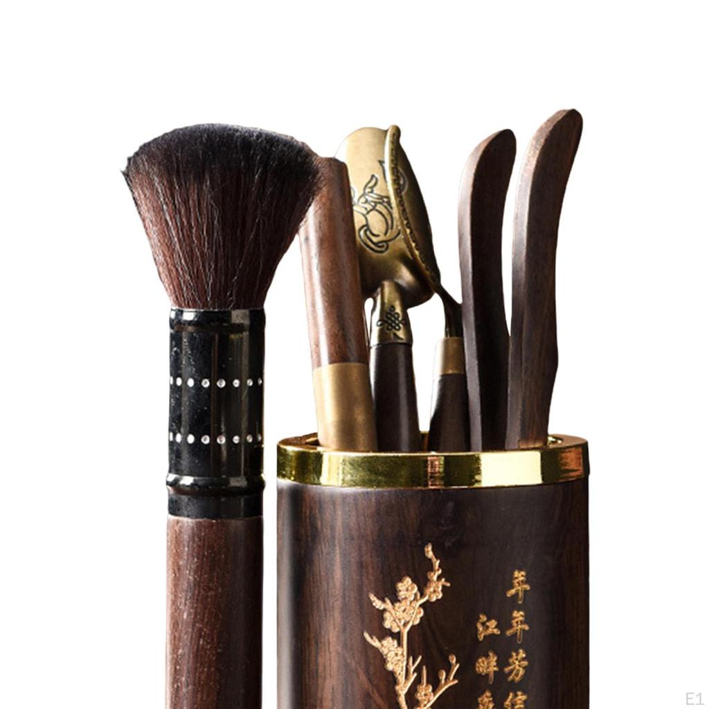 6 Piece Japanese Tea Set Teaware Accessories Wooden Household Cylinder Making