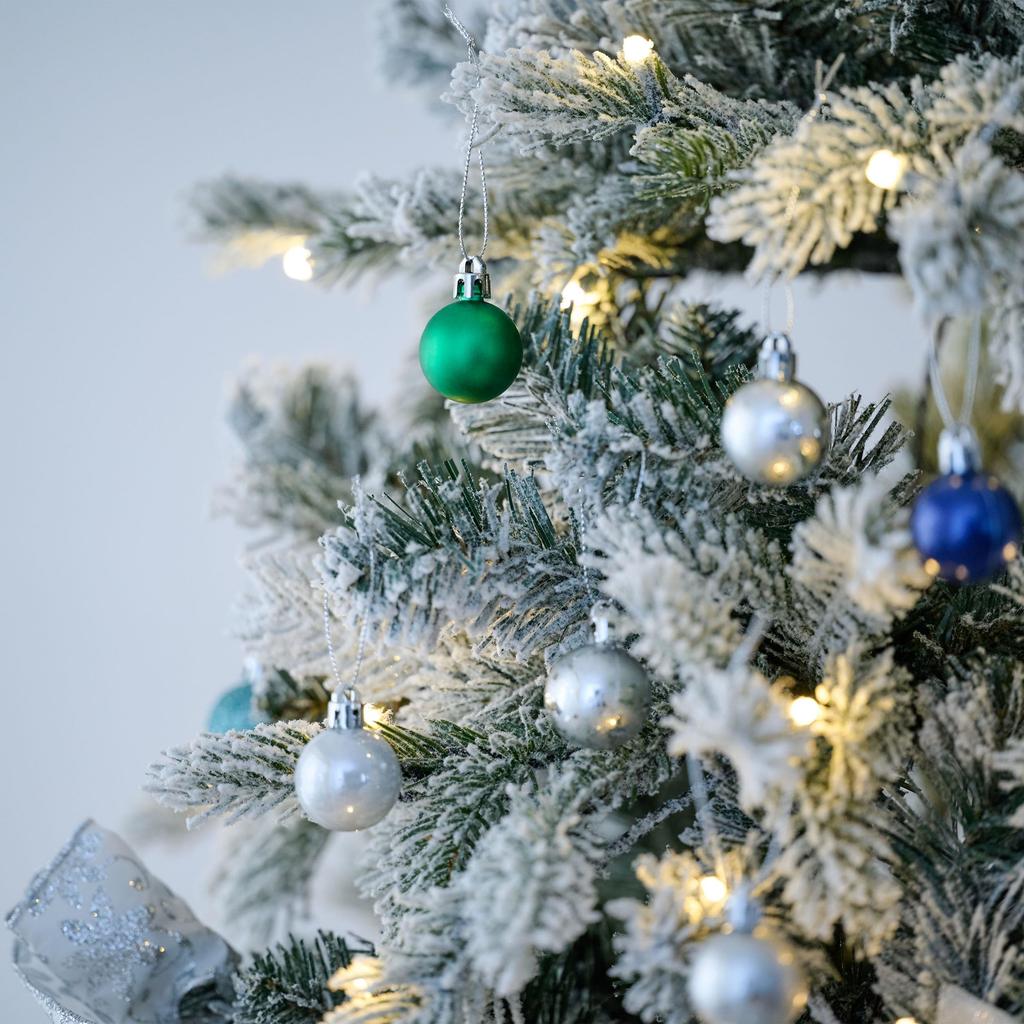 Valery Madelyn Christmas 49 Christmas Decorations Ornaments, 3cm, Balls, Silver-Blue, Elegant, Stylish, Chic, Ornaments,