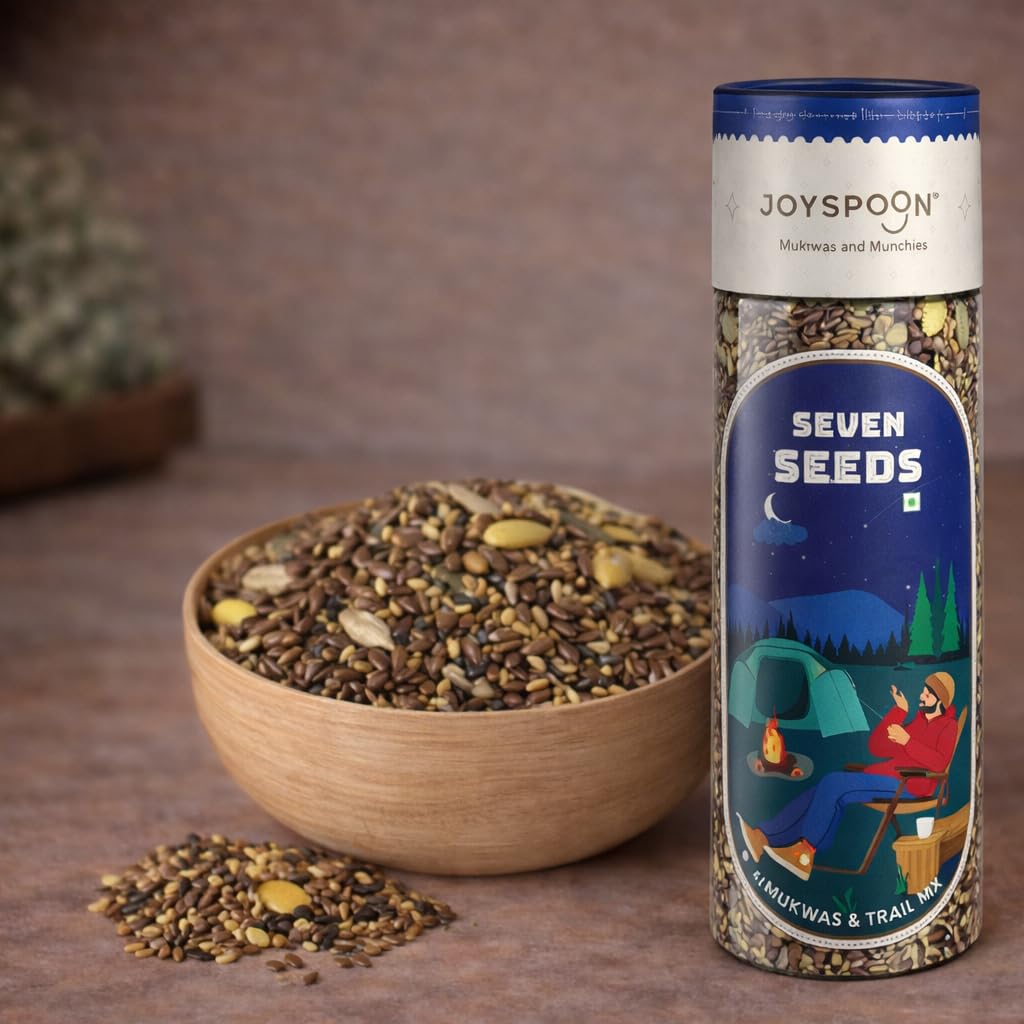 JoySpoon Seven Seeds Mukhwas Mouth Fresheners (100gm) | Seed Mix | Sugar-Free Snacks | Traditional Mouth Freshner | Digestive | Pumpkin, Sunflowe