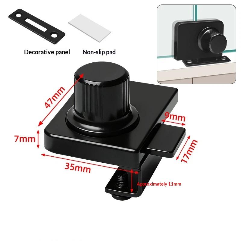 No Drill Glass Cabinet Lock With Anti Theft Design Easy Install Perfect For Home Display Cabinets Showcases