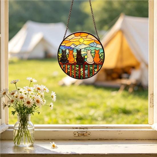 Acrylic Puzzles Suncatcher 83 Style Window Hanging Pieces Stained Glass Ornament DIY Jigsaw