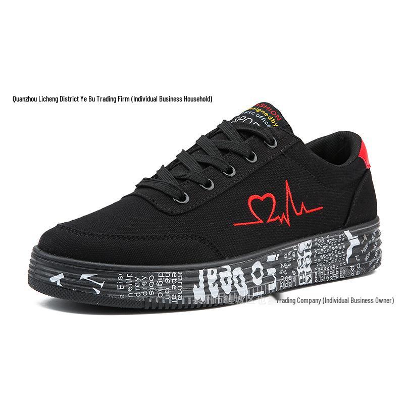 

Unisex Red Canvas Sneakers: Women s Fashion, Men’s Thick-Soled Casual Shoes for Summer, Low-Top Design 36