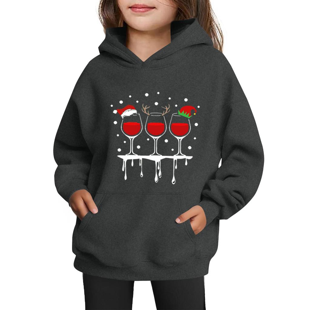 Sweatshirts For Teen Girls Hoodies Long Sleeve Drawstring Pullover Cute Printed Oversized Hoodie Christmas