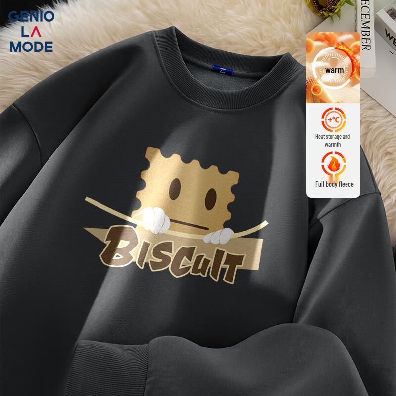 

GENIOLAMODE Men s Winter Fleece-Lined Graphic Sweatshirt XL