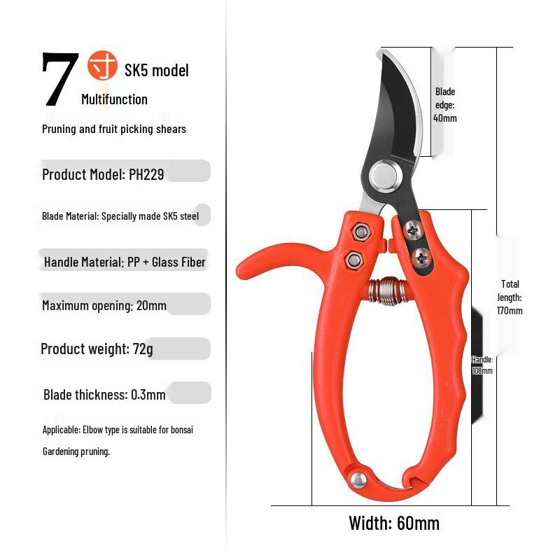 Professional SK5 Pruning Shears: Garden Grafting & Trimming Tools for Plants, Flowers & Tree Branches.