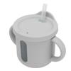 Silicone Sippy Cups Double Handles Lightweight Toddler Training Cup with Tight Leakproof Cover for Home Travelling Grey