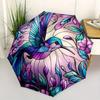 1pc Stained Glass Hummingbird Pattern Pattern Automatic 3-Fold Umbrella, 8 Iron Frames, High-Value Folding Umbrella, Suitable for Office, Travel