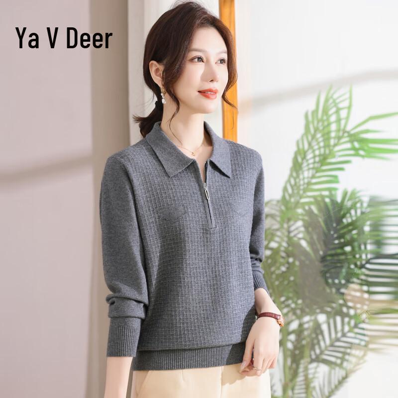 

Yalu Women s Lapel Knit Sweater XL