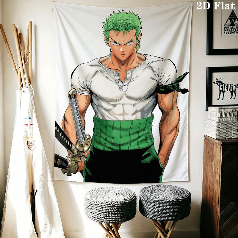Roronoa Zoro Wall Tapestry Aesthetic Wall Hanging Printed Fabric Blanket Decorative Tapestries For Bedroom Living Room Home Decor