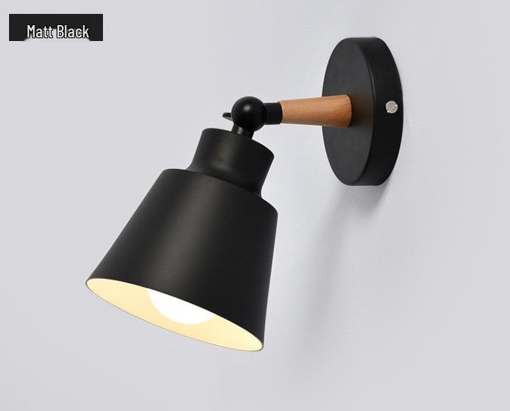 Nordische Massivholz-Wandleuchte - Schlafzimmer, Flur, Treppenlicht mit Steckschalter