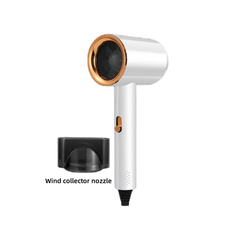 Negative Ion Hair Dryer with Wind Collector Nozzle, Adjustable Hot Cold Wind Lightweight Blow Dryer for Household Hair Drying