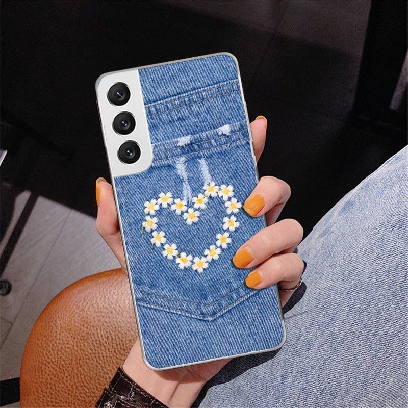 Jeans Cowboy Denim Printed Phnoe Case for Samsung Galaxy S26 S25 Edge S23 S24 Ultra S22 Plus S21 S20 FE Unique Cover Soft Coque