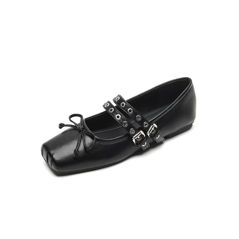 

Fashion Female Footwear Square Head Luxury Women Flats Mary Janes Shoes Shallow Fashion Buckle Strap Ladies Ballet Flats Shoes 35 чорний