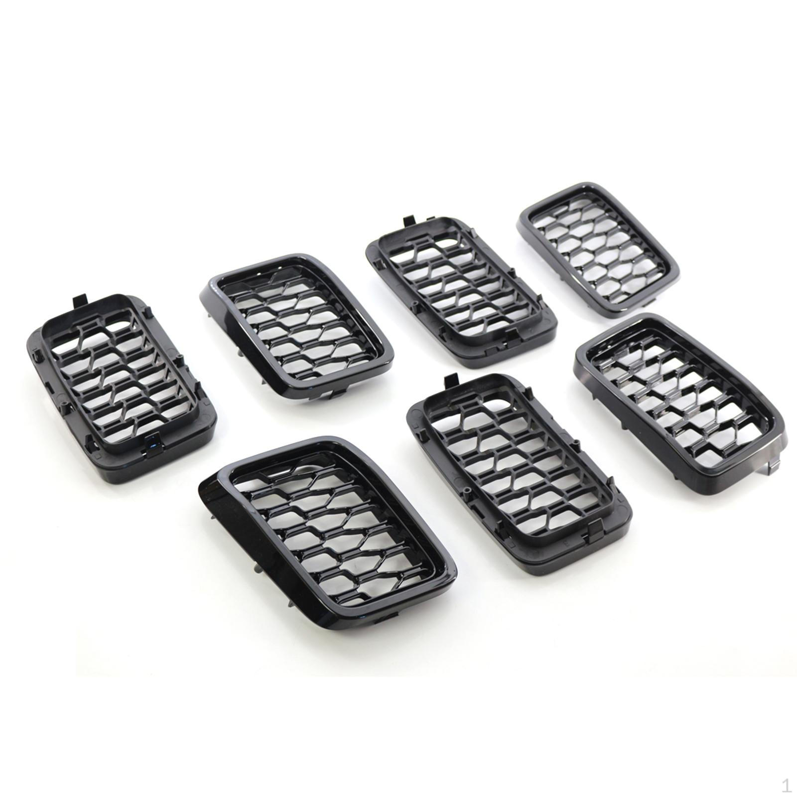7 68317863AA Protective Front Grill Inserts Honeycomb Mesh Easy to Install Direct Replaces Spare Gloss Black