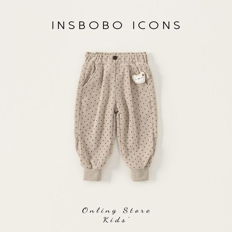 Insbobo Girls  Pants Autumn 2025 New Style Casual Pants for Girls Children s Jogger Pants Baby Spring and Autumn Children s Clothing Kakh 100