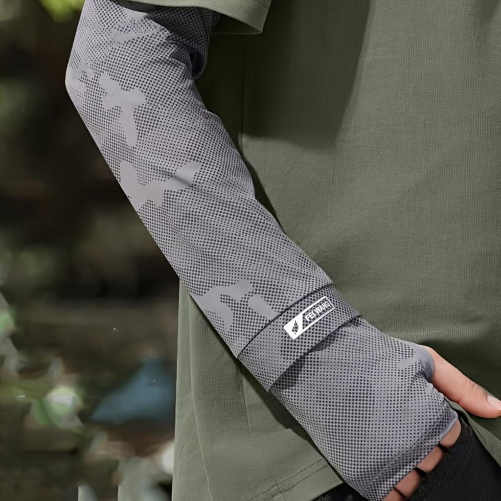 2-Piece Set (1 Left-Handed + 1 Right-Handed) Loose-Fit Sun Protection Arm Sleeves for Men and Women, Summer Ice Silk