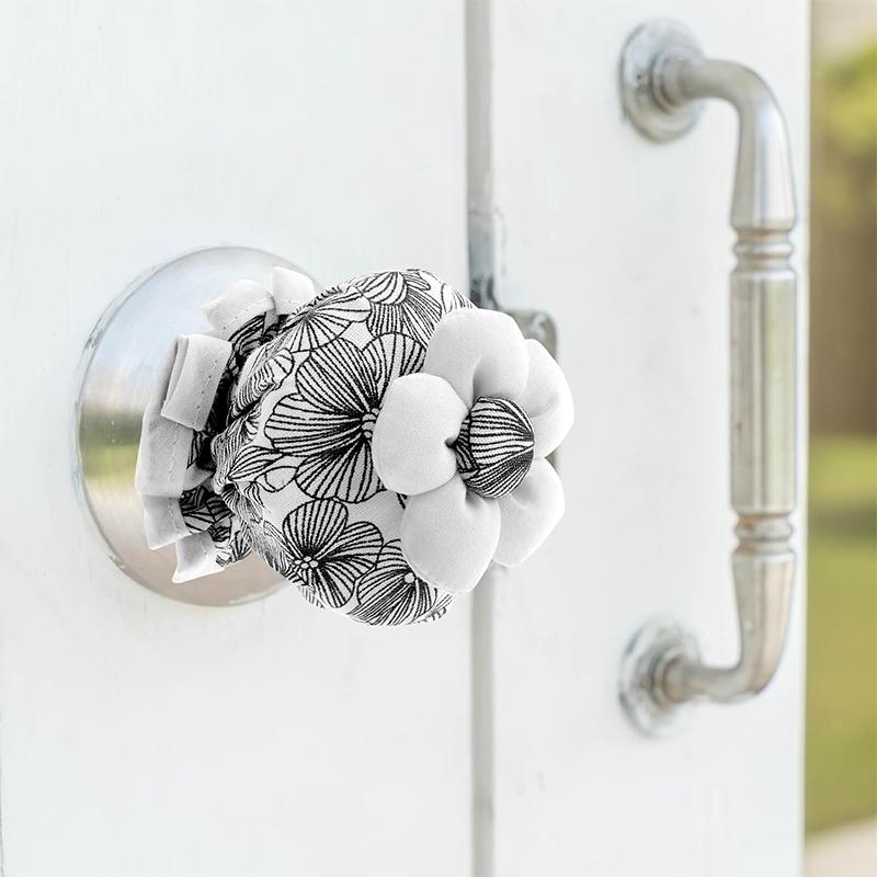 WTEMPO 2PCS Door Knob Printed Covers Door Knob Protector Cover Wall Protectors Reusable Washable Door Handle Cover for Round Door Handle Protection
