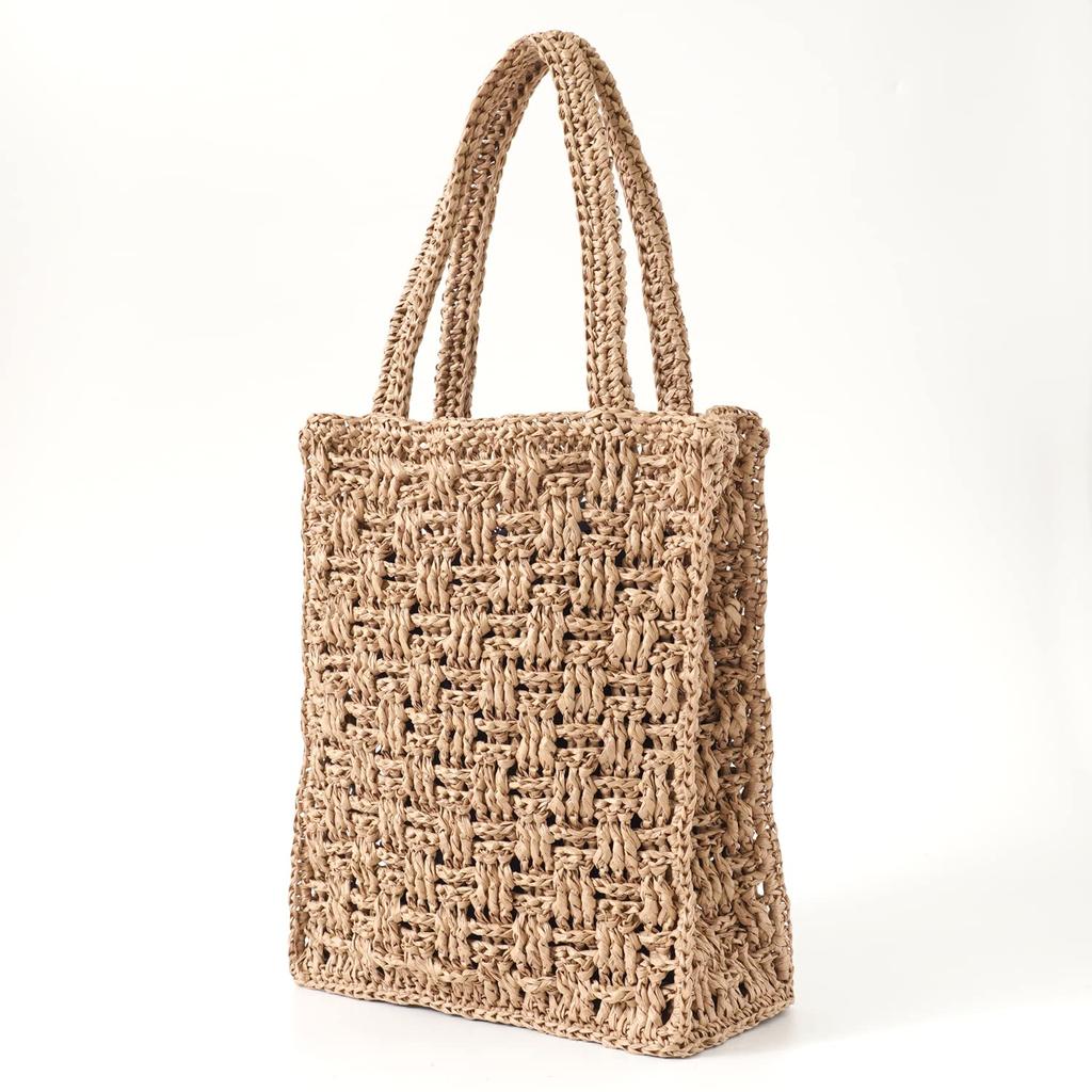 Raw wool itohenlab knitting kit Raised pattern square tote bag #9-4 (cork)