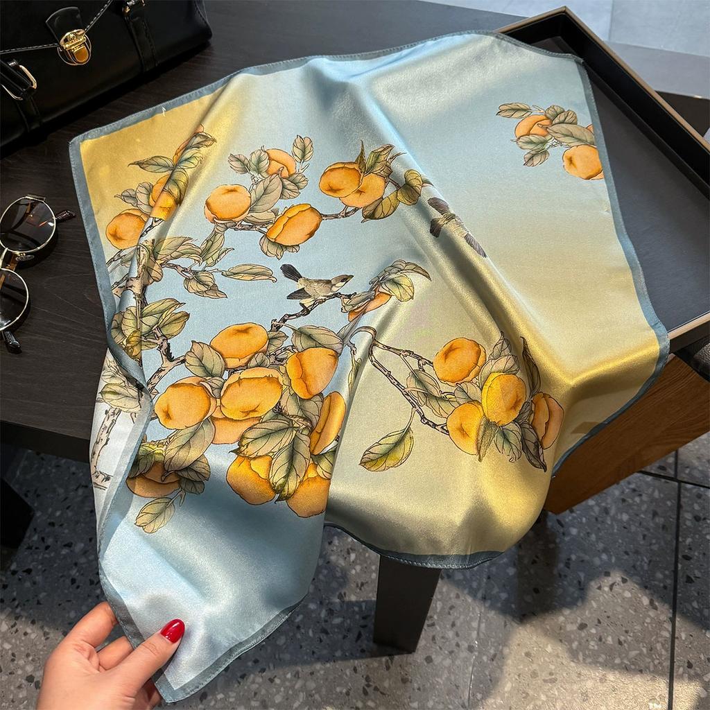 New 100% Natural Real Silk Scarf Women Bandana Square Scarves Wrap Kerchief Mulberry Fashion Luxury High Quality Hijab Sjaal
