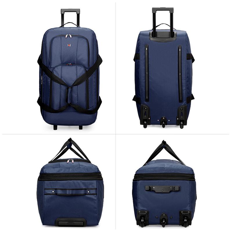 Wheel Bag Large-capacity Oxford Cloth Trolley Travel Bag for Men Women Going Out To Work Storage Folding Luggage Bag Checked Luggage Bag