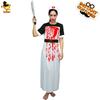 Halloween adult female blood-stained zombie nurse costume, big female zombie doctor cosplay stage costume