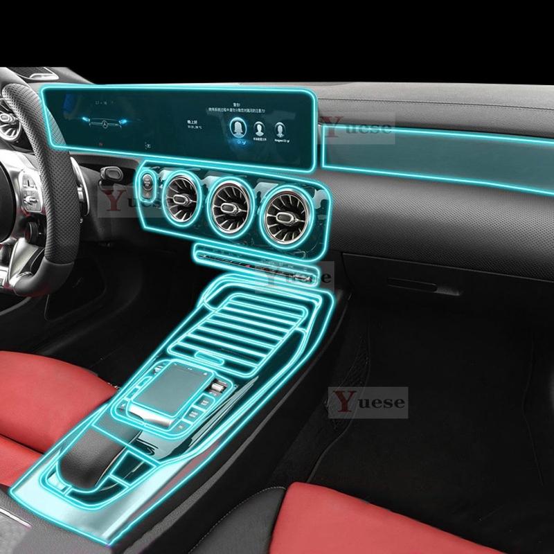 For Mercedes Benz AMG CLA 34 45 - Car Interior Center Console Transparent TPU Protective Film Anti-scratch Sticker