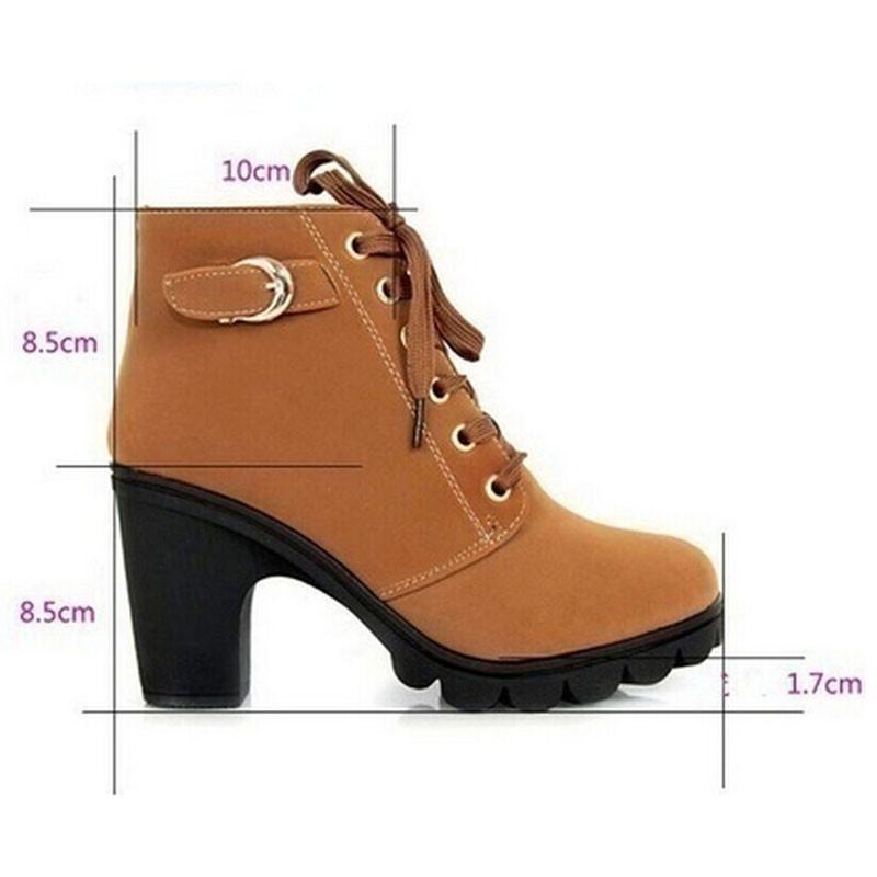 Botines de señora con tacón grueso de goma comprar a buen precio — entrega  gratuita, reseñas reales con fotos — Joom