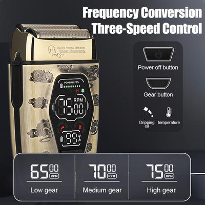 Herrenrasierer Glatze Friseur Digitalanzeige Elektrischer Säbelrasierer Drei Geschwindigkeiten Voll