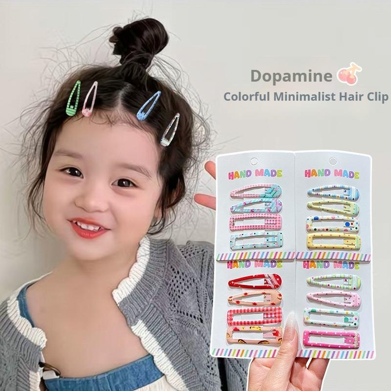 Cute Children's Colorful Polka Dot Checkered Hair Clips, Side Bangs Clips, Sweet Wispy Hair Clips, Bobby Pins.